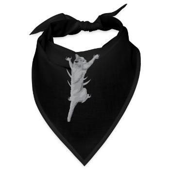 3D Katze klettert hoch - Lustige Katzen Illusion - Bandana - Schwarz - Vorne