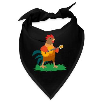 Rockiges Federvieh Gitarrensolo - Bandana - Schwarz - Vorne