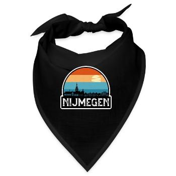 Nijmegen Niederlande Flagge Skyline Reisesouvenir - Bandana - Schwarz - Vorne