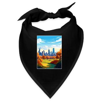 Central Park New York State Vintage-Reiseposter - Bandana - Schwarz - Vorne