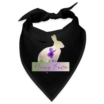 Happy Easter - Bandana - Schwarz - Vorne