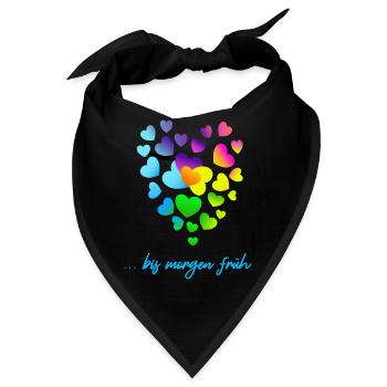 Herzen bunte Herzen Herzen Haufen - Bandana - Schwarz - Vorne