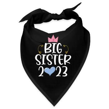 Große Schwester 2023 Großes Schwesterchen 23 - Bandana - Schwarz - Vorne