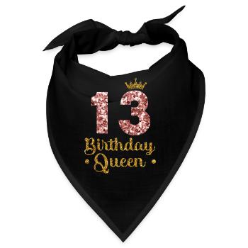 13.Geburtstag Königin 13 Jahre Dreizehn - Bandana - Schwarz - Vorne