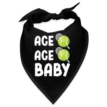 Ace Ace Baby Tennis Spruch - Bandana - Schwarz - Vorne