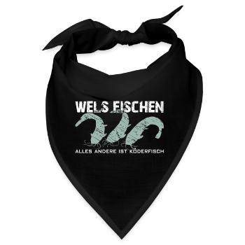 Wels angeln Waller fischen Team Waller - Bandana - Schwarz - Vorne