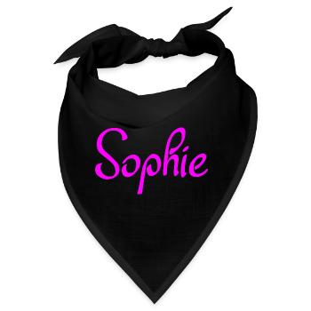 Sophie Neon Rosa Script - Bandana - Schwarz - Vorne