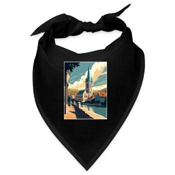 Krems An der Donau Österreich Vintage Reiseposter - Bandana - Schwarz - Vorne