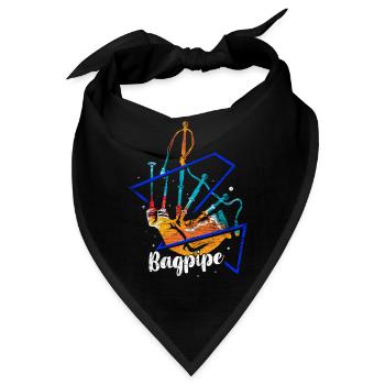 Urwüchsiger Dudelsack Volksmusik - Bandana - Schwarz - Vorne