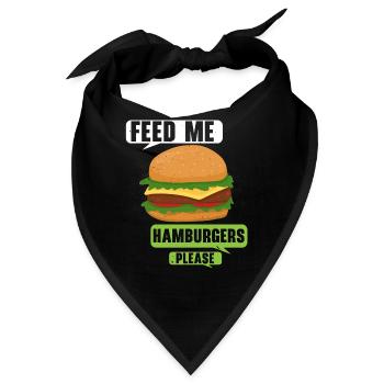Füttere mich bitte mit Hamburgern Burger Eater Foo - Bandana - Schwarz - Vorne