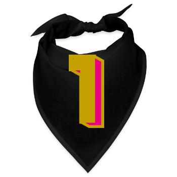 1. 1 JAHR. 1. JAHRESTAG - Bandana - Schwarz - Vorne