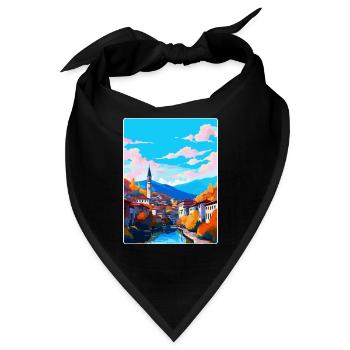 Sarajevo Bosnien Herzegowina Vintage Reiseposter - Bandana - Schwarz - Vorne