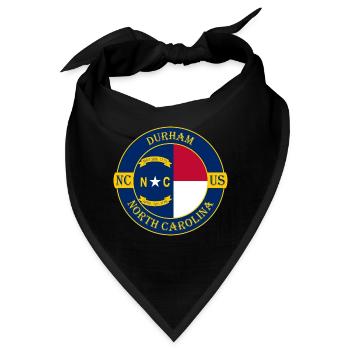 Durham North Carolina Flagge USA Souvenir Abzeichen - Bandana - Schwarz - Vorne