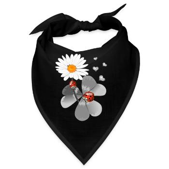 Klee mit Marienkäfer - Bandana - Schwarz - Vorne