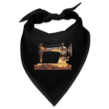 Rostige Nähmaschine Vintage Muster - Bandana - Schwarz - Vorne