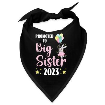 Befördert zur großen Schwester 2023 Schwesterchen - Bandana - Schwarz - Vorne