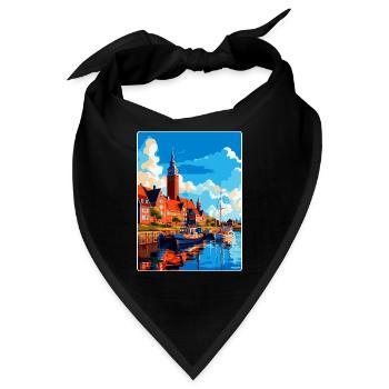 Halmstad Schweden Vintage Reiseplakat Souvenir WPA - Bandana - Schwarz - Vorne