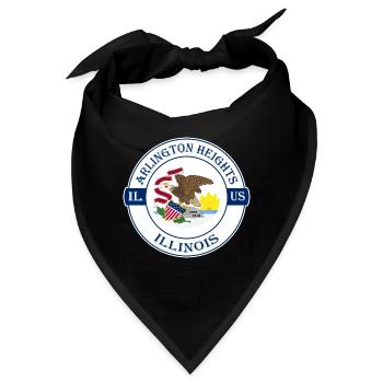 Arlington Heights Illinois Flagge USA Souvenir - Bandana - Schwarz - Vorne