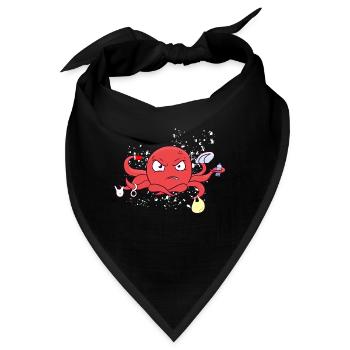 Oktopus Plastik Meer Plastikverschmutzung Umwelt - Bandana - Schwarz - Vorne