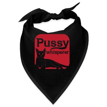 Pussy Whisperer Katzen Flüsterer - Bandana - Schwarz - Vorne