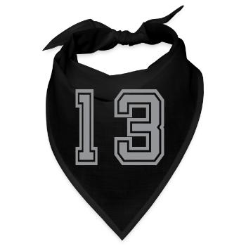 Trikotnummer 13 - Bandana - Schwarz - Vorne