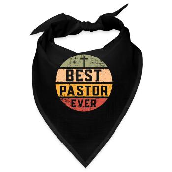 Bester Pfarrer Ever Vintage - Bandana - Schwarz - Vorne