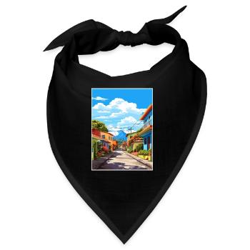San Jose Costa Rica Vintage Reiseposter Souvenir - Bandana - Schwarz - Vorne