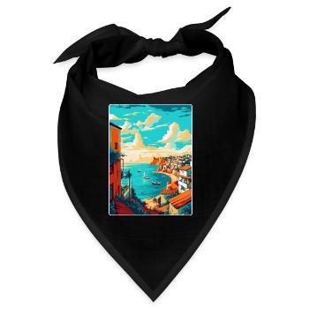 Lagos Portugal Vintage Reiseplakat Souvenir WPA - Bandana - Schwarz - Vorne