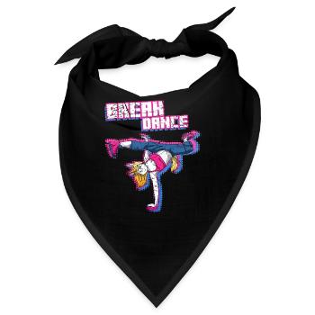 Breakdancing Unicorn Breakdance Breakdancerin - Bandana - Schwarz - Vorne