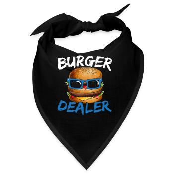 Burger Händler Hamburger Esser Essensliebhaber Foo - Bandana - Schwarz - Vorne
