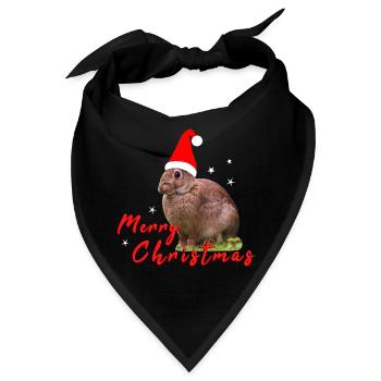 Merry Christmas Hase - Bandana - Schwarz - Vorne