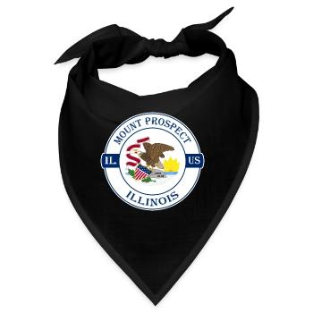 unt Prospect Illinois Flagge USA Souvenir Abzeichen - Bandana - Schwarz - Vorne
