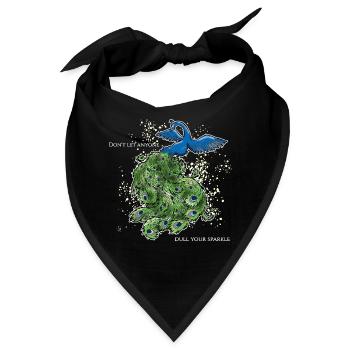 vogel pfau art deco simpel spruch lustig funken - Bandana - Schwarz - Vorne