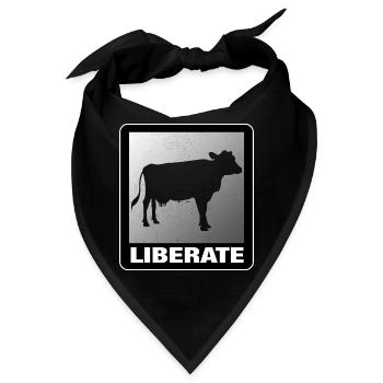 Liberate Vegan Animal Liberation Kuh - Bandana - Schwarz - Vorne