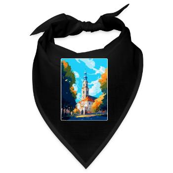Bialystok Polen Vintage Reiseposter Wandkunst - Bandana - Schwarz - Vorne