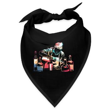 Stilvoller Cocktailmixer Barkeeper - Bandana - Schwarz - Vorne