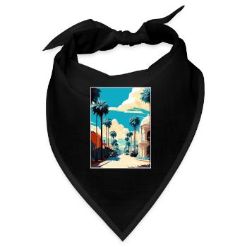 Beverly Hills Kalifornien Vintage Reiseposter WPA - Bandana - Schwarz - Vorne