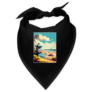 Zandvoort Niederlande Vintage Reiseposter WPA - Bandana - Schwarz - Vorne