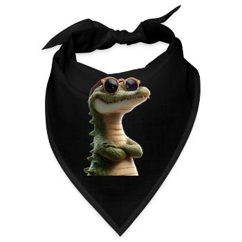 Krokodil Alligator Reptilien Kroko Liebe Krokodile - Bandana - Schwarz - Vorne