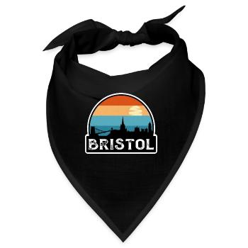 Bristol England Flagge Skyline Reisesouvenir - Bandana - Schwarz - Vorne