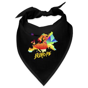 Reiselustiger Kontinent Europa - Bandana - Schwarz - Vorne