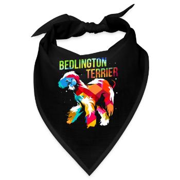 Wachsamer Bedlington Terrier Hundesport - Bandana - Schwarz - Vorne