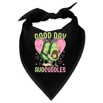 Ein guter Tag beginnt mit Avocuddles Avocado Guac - Bandana - Schwarz - Vorne