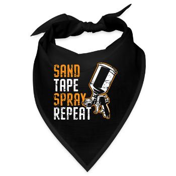 Ich werde in der Kabine sein und Karosserielackier - Bandana - Schwarz - Vorne