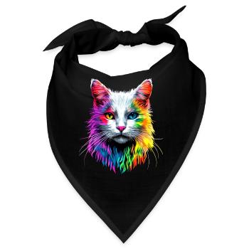 Angora Katze Weiße Angorakatze Süße Angora Katzen - Bandana - Schwarz - Vorne