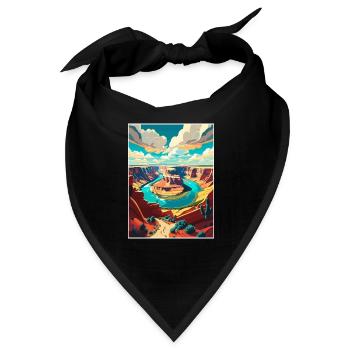 Horseshoe Bend National Park Vintage Reiseposter - Bandana - Schwarz - Vorne