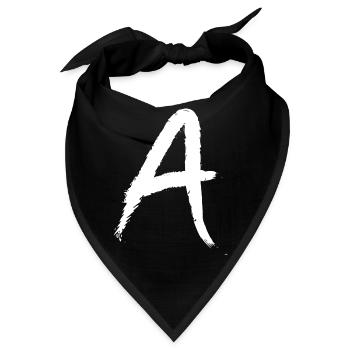 Buchstabe A neue Variante Anfangsbuchstabe - Bandana - Schwarz - Vorne
