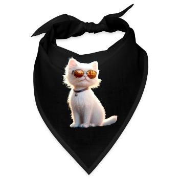 Angora Katze Weiße Angorakatze Süße Angora Katzen - Bandana - Schwarz - Vorne