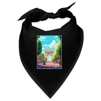 Arc de Triomphe Frankreich Paris Vintage Reiseposter - Bandana - Schwarz - Vorne