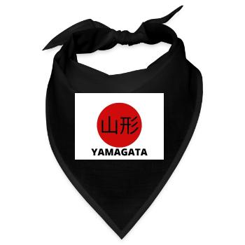 Yamagata Japan in Kanji - Bandana - Schwarz - Vorne